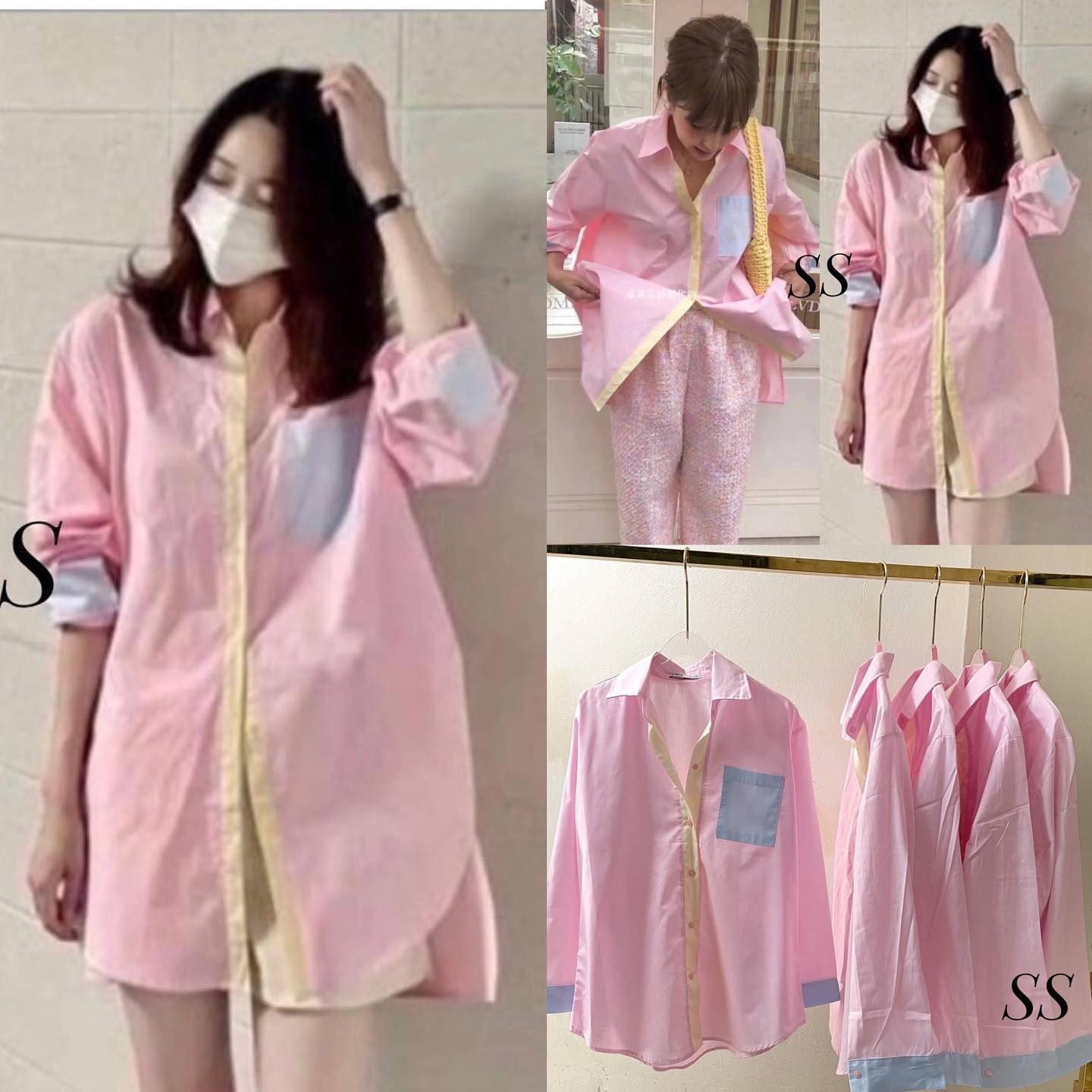 เสื้อเชิ้ต ผ้าcotton เนื้อดี ผ้าไม่หนา ทรงสวยโทนสีหวานหวานสไตล์เกาหลี งานดี แนะนำค่ะ : สินค้าคุณภาพ (พร้อมส่ง)