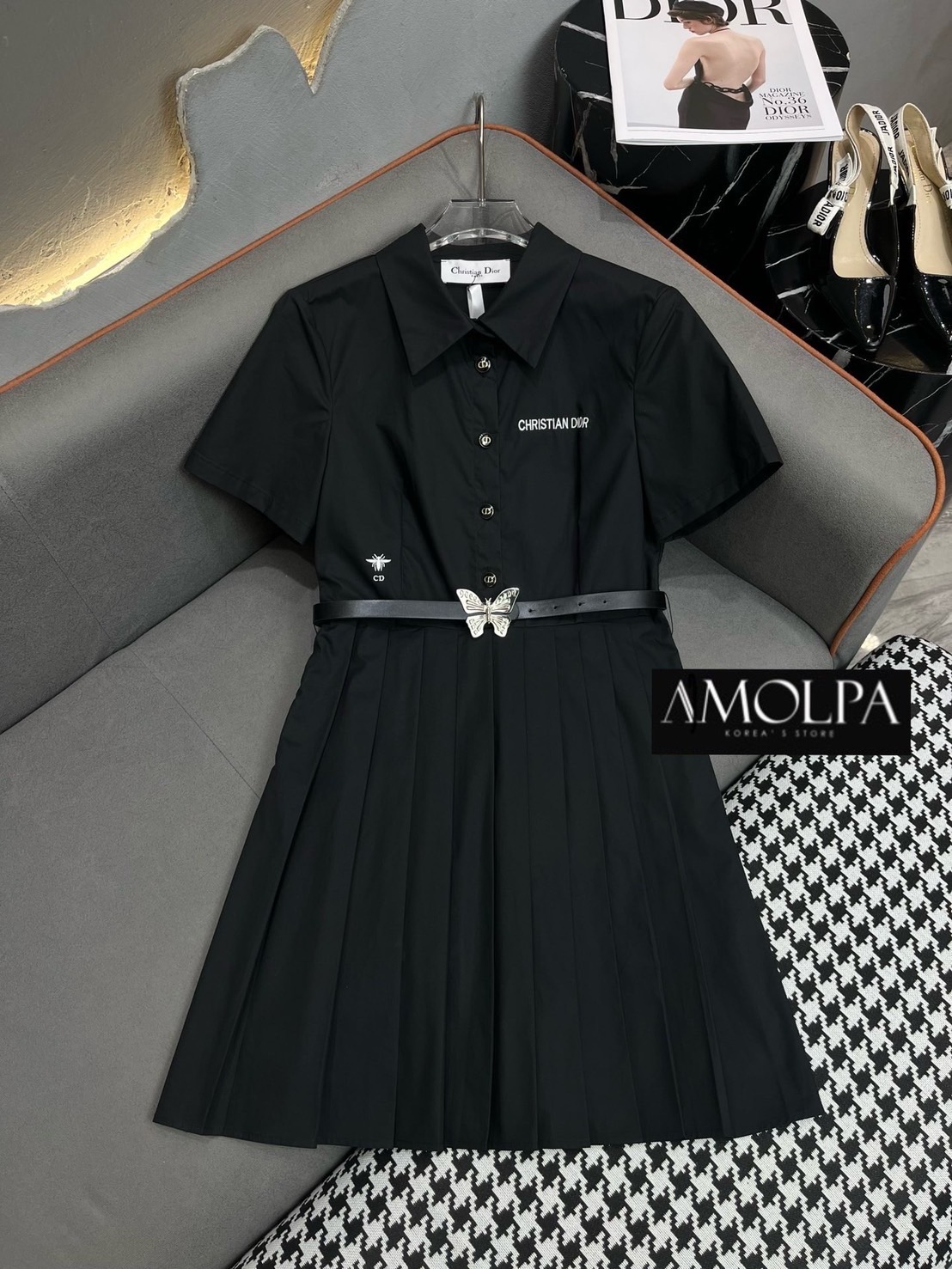 DRESS CD WITH BELT ตัวนี้ทรงยาว มีน้ำหนัก คุณภาพแน่น . สินค้าคุณภาพ (พร้อมส่ง)