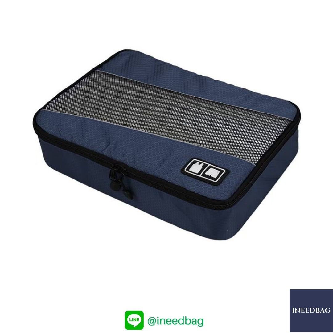 Bagsmart กระเป๋าจัดระเบียบเดินทาง 4 ใบต่อชุด ใส่เสื้อผ้า ชั้นใน ถุงเท้า เข็มขัด (ฺNavy Blue) (Bagsmart Packing Cubes 4-Pcs Travel Organizer)