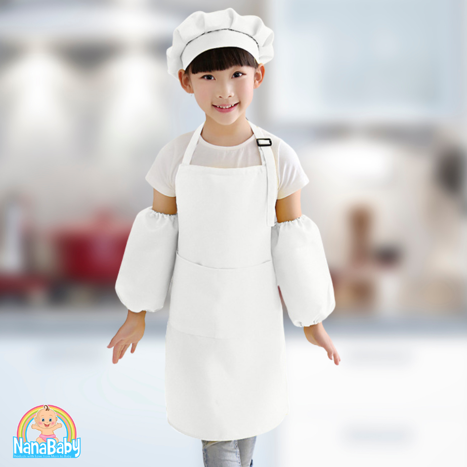 NanaBaby หมวกเชฟเด็ก หมวกกุ๊กเด็ก หมวกทำอาหารเด็ก หมวกทำครัวเด็ก ชาย/หญิง