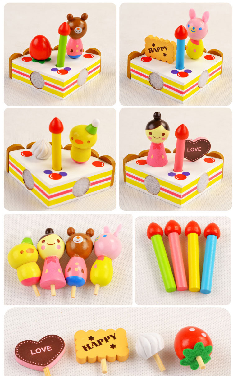 ของเล่นไม้ เซตตกแต่งหน้าเค้ก ของเล่นเค้กไม้ ของเล่นเด็กผู้หญิง ของเล่นทำอาหาร Wooden Decoration Cake Set by Mother Garden