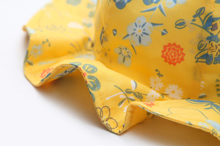 หมวกปีกเด็กอ่อนหญิง 6-24 เดือน ลายดอกไม้น่ารัก