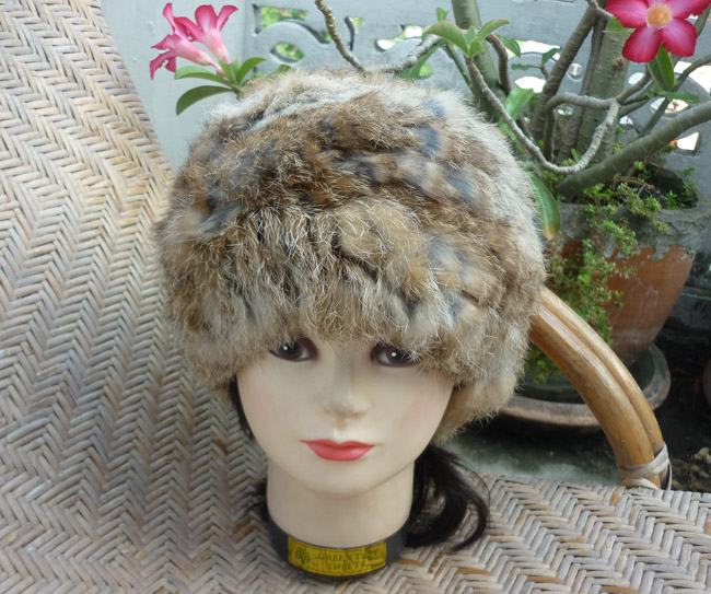 หมวกเฟอร์ขนกระต่ายแท้