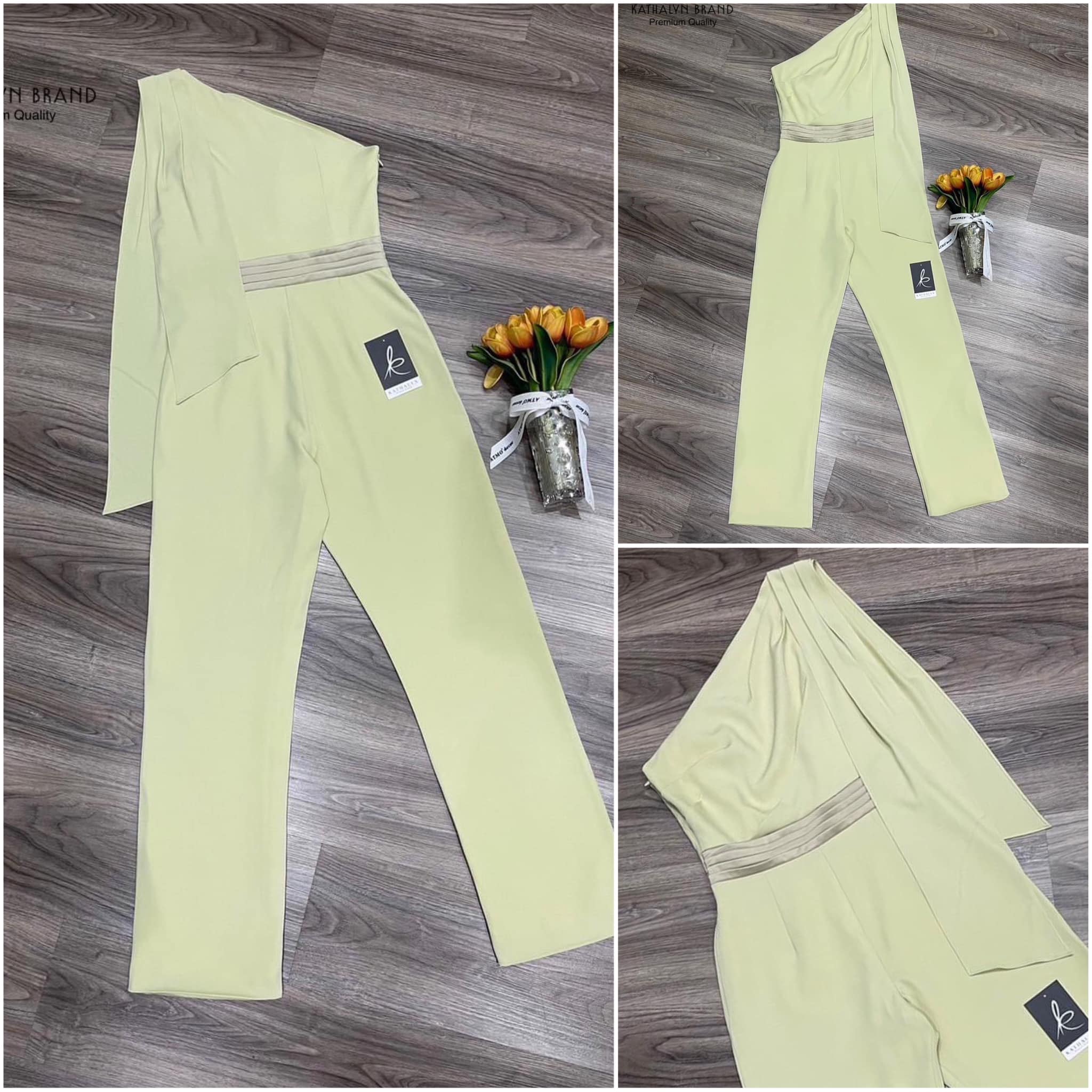 จั๊มสูทขายาว แขนกุดไหล่เดี่ยว ทรงสวยใส่พอดีตัวสีสวยขับผิว สินค้าคุณภาพ (พร้อมส่ง)