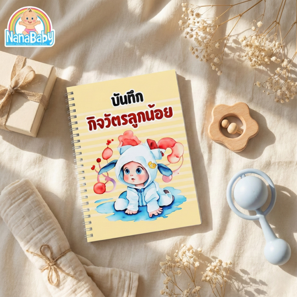 สมุดบันทึกลูกน้อย ประจำวัน มื้อนม-อาหาร เปลี่ยนผ้าอ้อม การนอนทารก การป้อนยา (ฉบับปรังปรุงใหม่ ปกอ่อน)