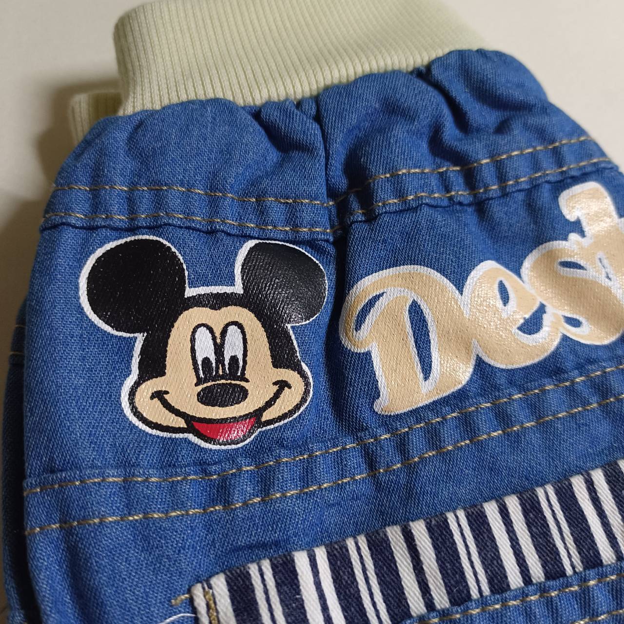 กางเกงยีนส์เด็ก ขา 4 ส่วน Mickey ใส่สบาย วัย 1-4 ปี