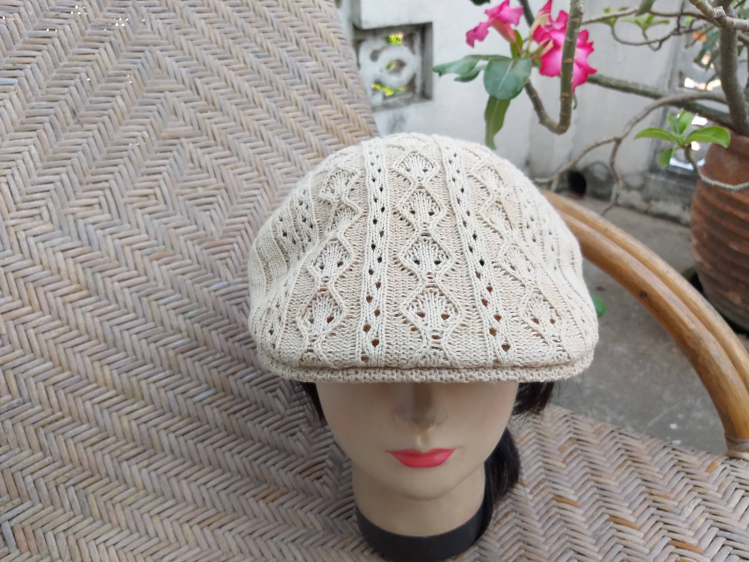 หมวกติงลี่ หมวกแฟลตแค็ป ไหมถักสวยมาก