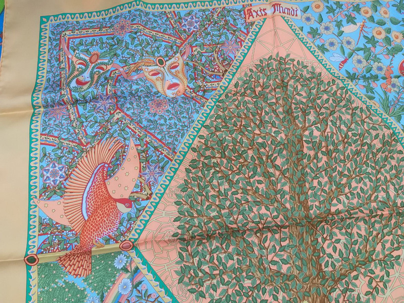 ผ้าพันคอ Hermès AXIS MUNDI Scarf ของแท้