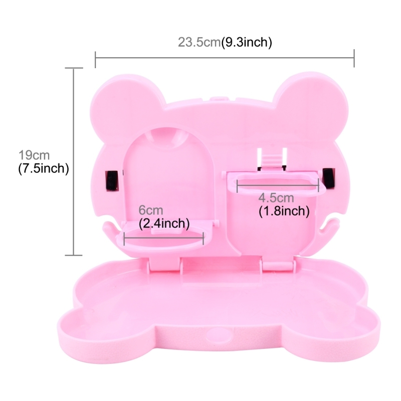 ถาดวางอาหารในรถ โต๊ะกินข้าวในรถยนต์ ถาดอาหารที่กินข้าวในรถ พับเก็บได้ ลายการ์ตูนน่ารัก วางแก้ว ขวดน้ำได้