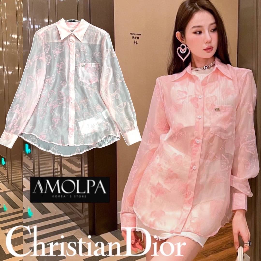 เสื้อเชิ้ตซีทรู CD งานสวยยม๊ากก ลาย ใหม่. งานน่ารักมาก ผ้าใส่สบายมาก ใส่สบาย : สินค้าคุณภาพ (พร้อมส่ง)