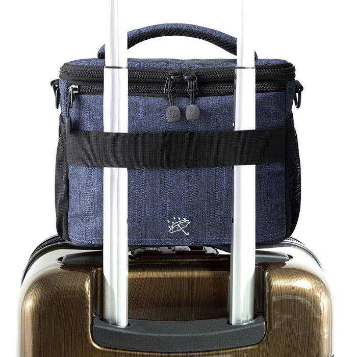 กระเป๋าใส่กล้องถ่ายรูป SLR/DSLR ขนาดกะทัดรัด พร้อมผ้าคลุมกันฝนหรือสิ่งสกปรก (สี Heather Blue) (BAGSMART Compact Camera Shoulder Bag for SLR/DSLR with Waterproof Rain Cover)