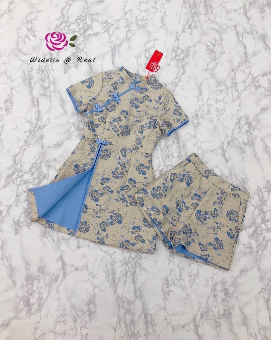 Set เซ็ทเดรสกี่เพ้ากับกางเกงขาสั้น เอวสูง สินค้าคุณภาพ (พร้อมส่ง)