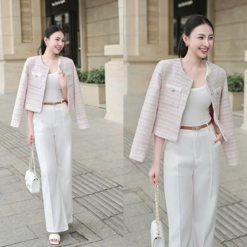 Set3ชิ้น เสื้อเบอร์เซอร์ผ้าทวิต+กางเกงขายาว+เข็มขัดหนัง ใส่สบาย : สินค้าคุณภาพ (พร้อมส่ง)