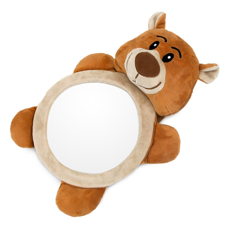 กระจกมองเด็กในรถ กระจกมองหลังติดเบาะรถสำหรับเด็กนั่งคาร์ซีท รูปตุ๊กตาวัว/หมี/เพนกวิน