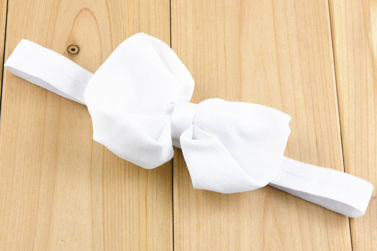 ผ้าคาดผมเด็กอ่อน แบบโบว์ใหญ่จีบรูด Classic Style