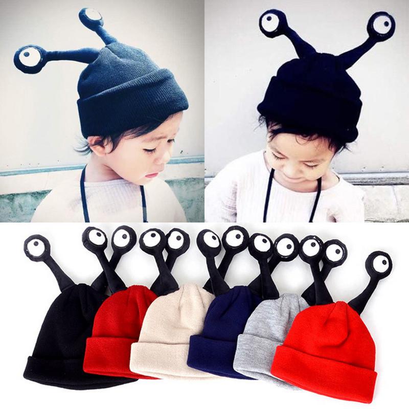 หมวกกันหนาวเด็ก ตาแมลงยื่น น่ารักแสนกวน สำหรับเด็กวัย 1-4 ปี