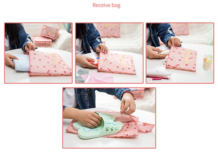 Travel Season กระเป๋าจัดระเบียบเดินทาง 7 ชิ้น จัดกระเป๋าเดินทาง ท่องเที่ยว ใส่เสื้อผ้า ชุดชั้นใน รองเท้า พกพาสะดวก มีให้เลือก 14 สี/ลาย