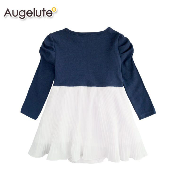 ชุดเดรสเด็กหญิง 1-2 ขวบ Augelute แบรนด์แท้ ผ้าดีมาก คอบัวแขนยาวตุ๊กตา สวยหรู
