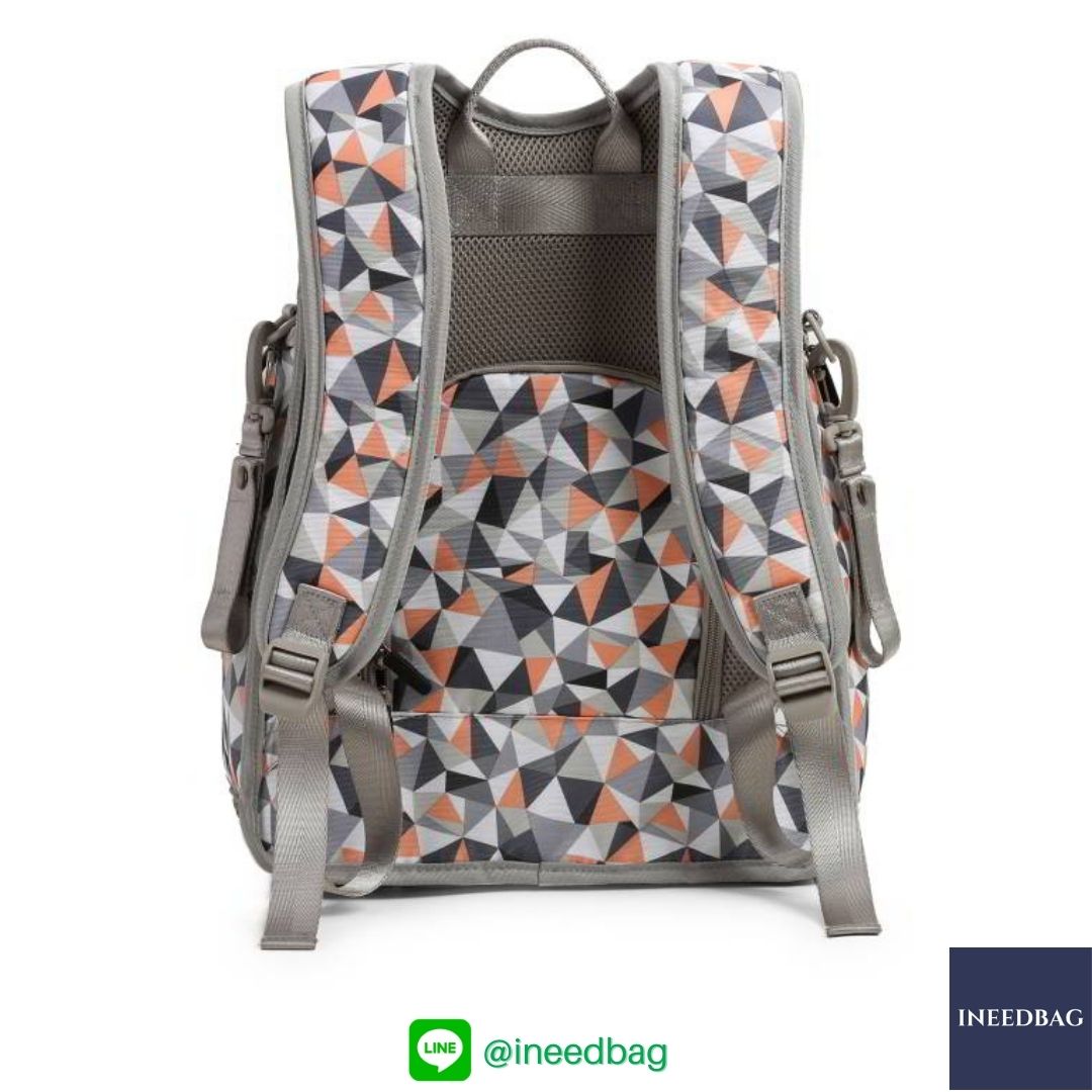 Ecosusi กระเป๋าคุณแม่ กระเป๋าสัมภาระคุณแม่ กระเป๋าแม่ลูกอ่อน แบบเป้ มาพร้อมแผ่นรองเปลี่ยนผ้าอ้อม, สายคล้องรถเข็น, ช่องเก็บความร้อน-เย็น, ช่องเก็บทิชชู่เปียก (Light Orange)