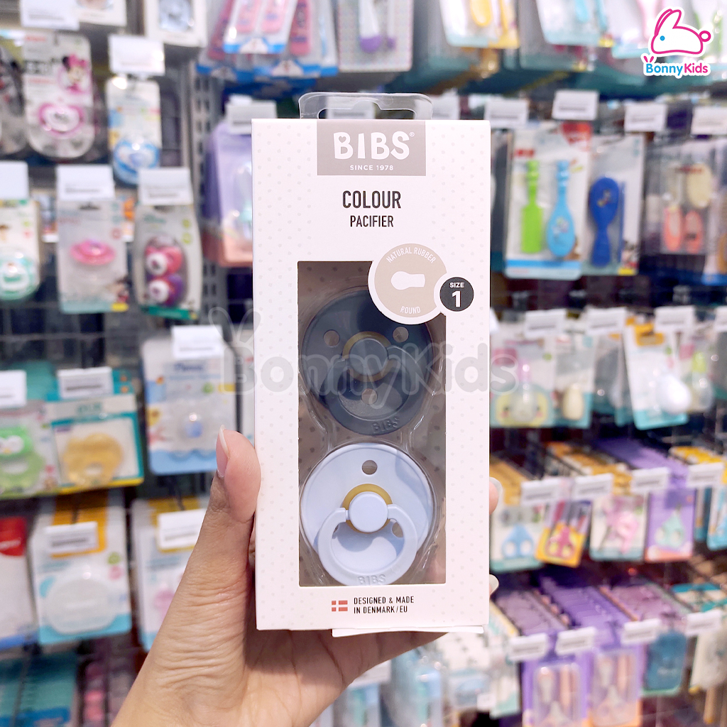 BIBS Colour Pacifier Latex Size 1 จุกหลอก BIBS รุ่น Colour / 1 แพ็ค บรรจุ 2 ชิ้น
