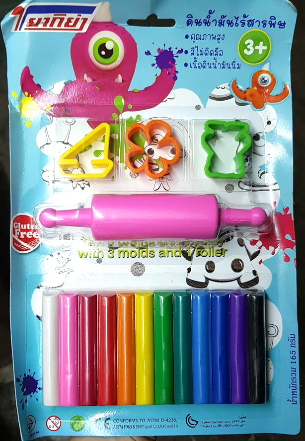 NanaBaby ดินน้ำมันเด็ก ไร้สารพิษ ดินน้ำมันเด็กๆ 12 สี พร้อมไม้รีดและที่ปั๊มตัดดินน้ำมัน