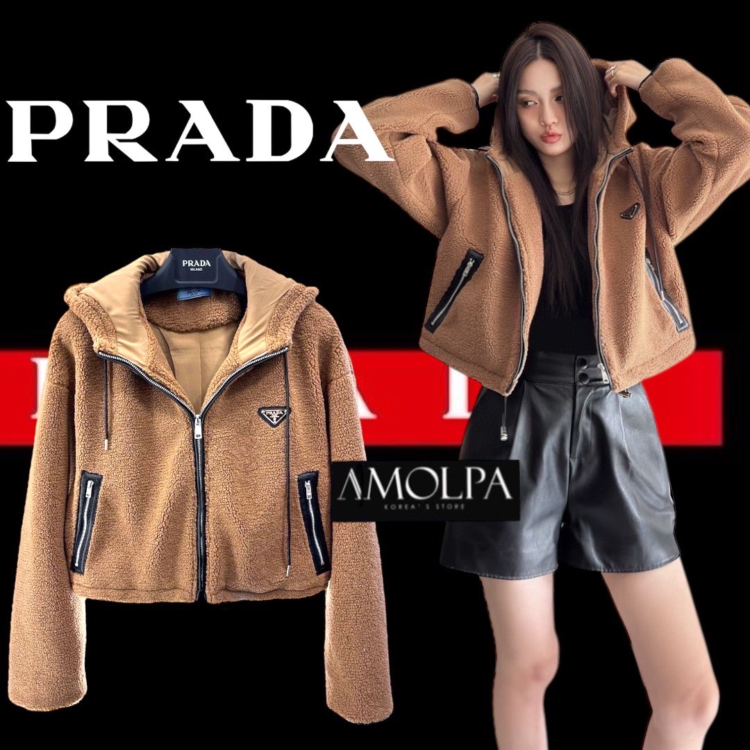 JACKET PRADA ขนแกะหนานุ่มมม 2024SS งานไฮเอนนน เก็บรายละเอียดได้สวยยยงาม สวยจริง ใส่สบาย : สินค้าคุณภาพ (พร้อมส่ง)
