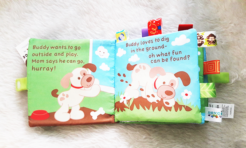 หนังสือนิทานผ้าภาษาอังกฤษริบบิ้นเสริมพัฒนาการเด็ก ชุดสัตว์น้อยแสนรัก JJOVCE