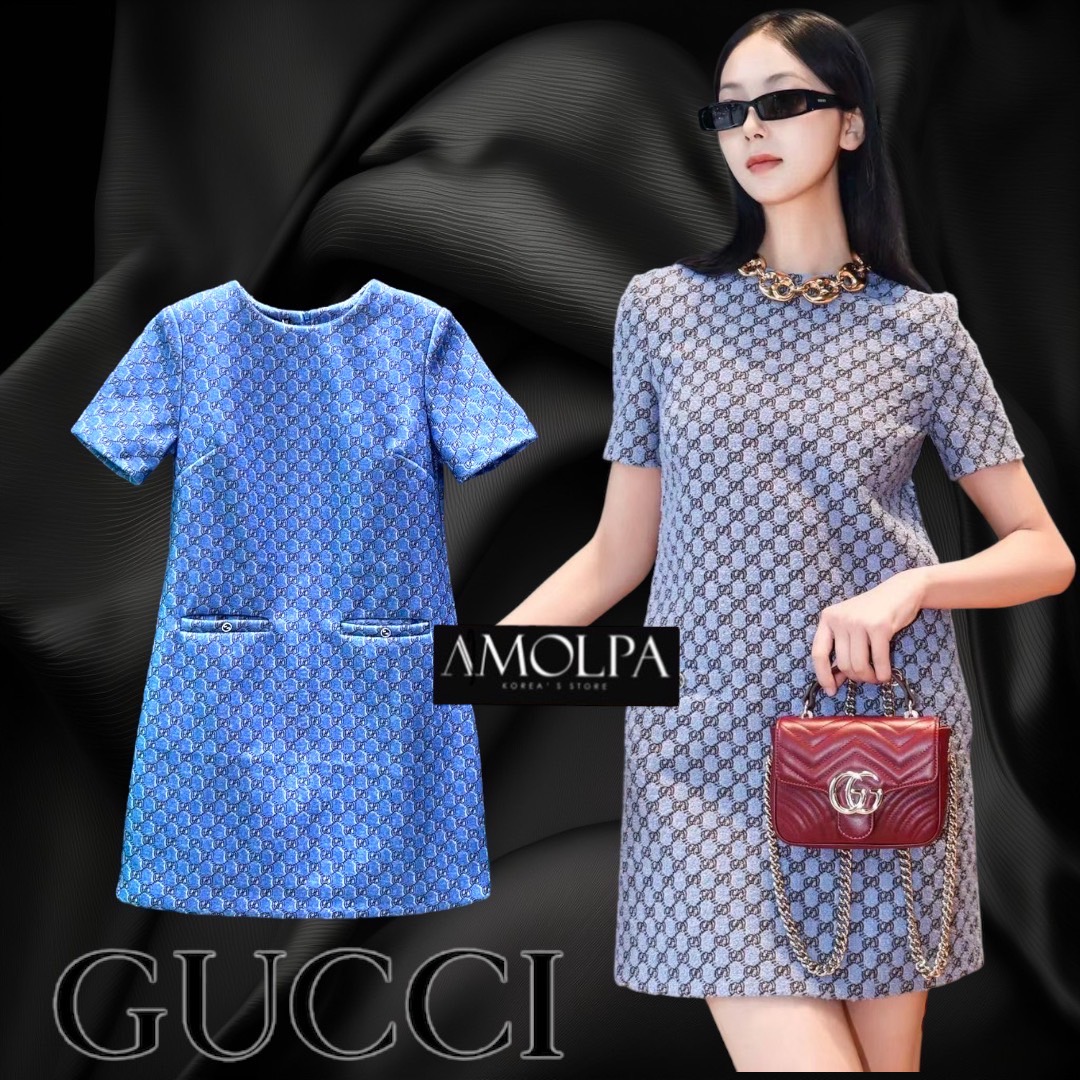 DRESS GG งาน hiend คุณภาพระดับVVVIP ผ้าทอ ผ้าดีมาก มีน้ำหนักสุดๆ เย็นมากๆ ห้ามพลาดเลยน๊า สวยสุดๆ ใส่สบาย : สินค้าคุณภาพ (พร้อมส่ง)