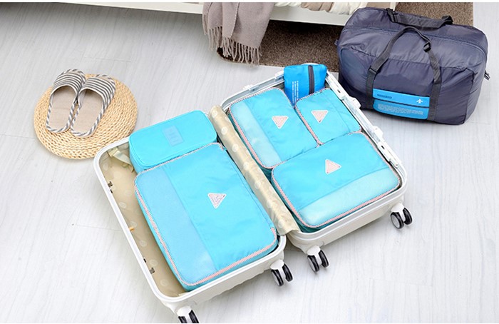 Travel Season กระเป๋าจัดระเบียบเดินทาง 4 ใบ จัดระเบียบเสื้อผ้าในบ้าน กันน้ำ ใส่เสื้อผ้า กันน้ำ มี 5 สีให้เลือก