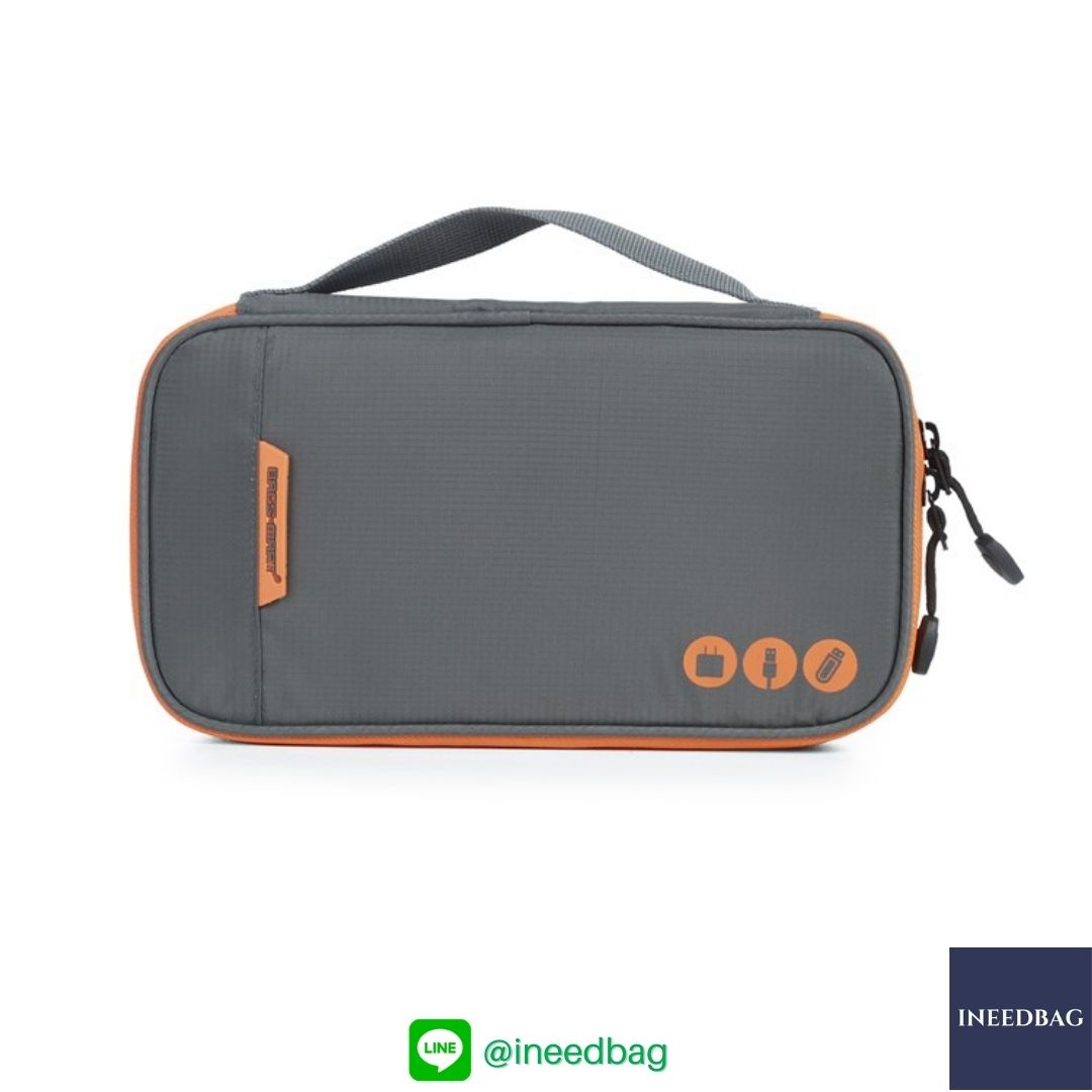 ฺBagsmart กระเป๋าจัดระเบียบอิเล็กทรอนิกส์ กระเป๋าใส่สายชาร์จ กระเป๋าใส่ฮาร์ดดิสก์ กระเป๋าใส่อุปกรณ์ไอที มีสองชั้น ช่องเยอะพิเศษ มีหูหิ้วพกพาสะดวก (เทา-ส้ม)