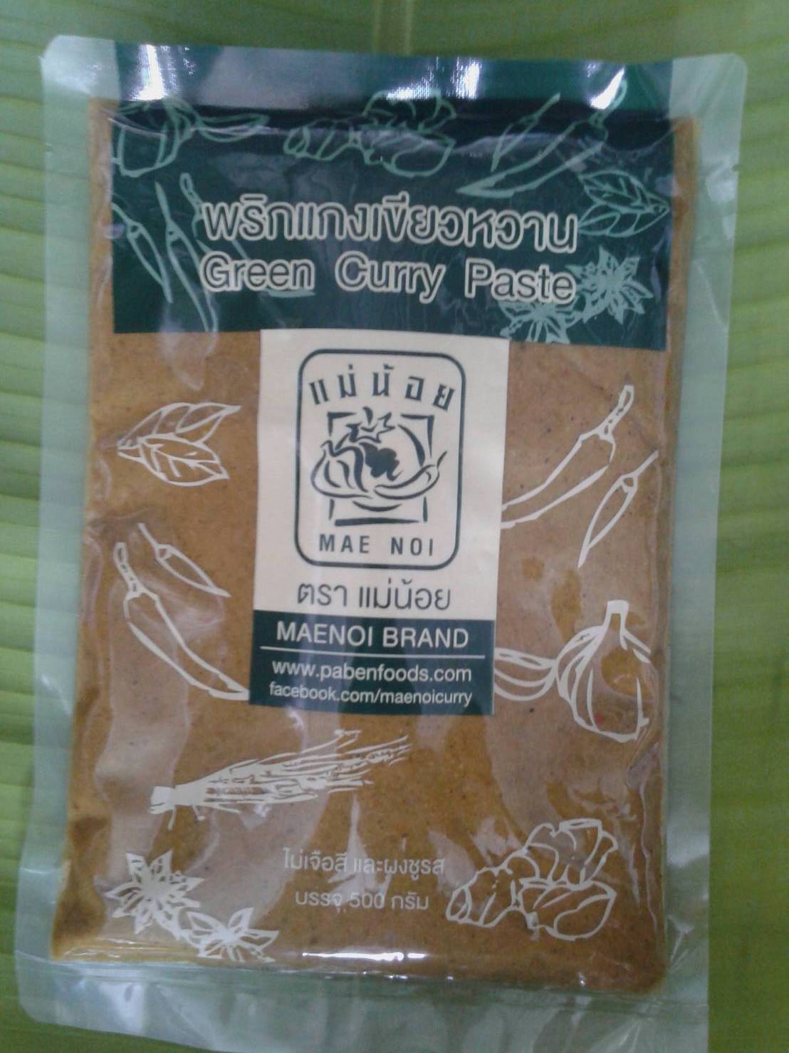น้ำพริกแกงเขียวหวาน 500 กรัม ตราแม่น้อย เชียงราย Thai Green Curry Paste 500 g