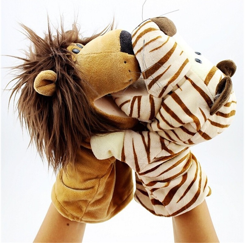 ตุ๊กตาหุ่นมือสัตว์หัวใหญ่ ขนนุ่มนิ่ม สวมขยับปากได้ น่ารักๆ เพียบ