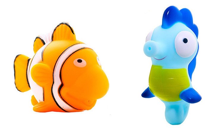 ของเล่นลอยน้ำ ชุดตุ๊กตาพ่นน้ำ บีบมือ ผองเพื่อนสัตว์ 5 ตัว FunnyZoo ของเล่นอาบน้ำสนุก