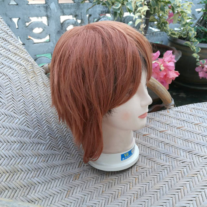 วิกผมสั้น สีน้ำตาลส้ม สวย ทรงสวยน่าใส่