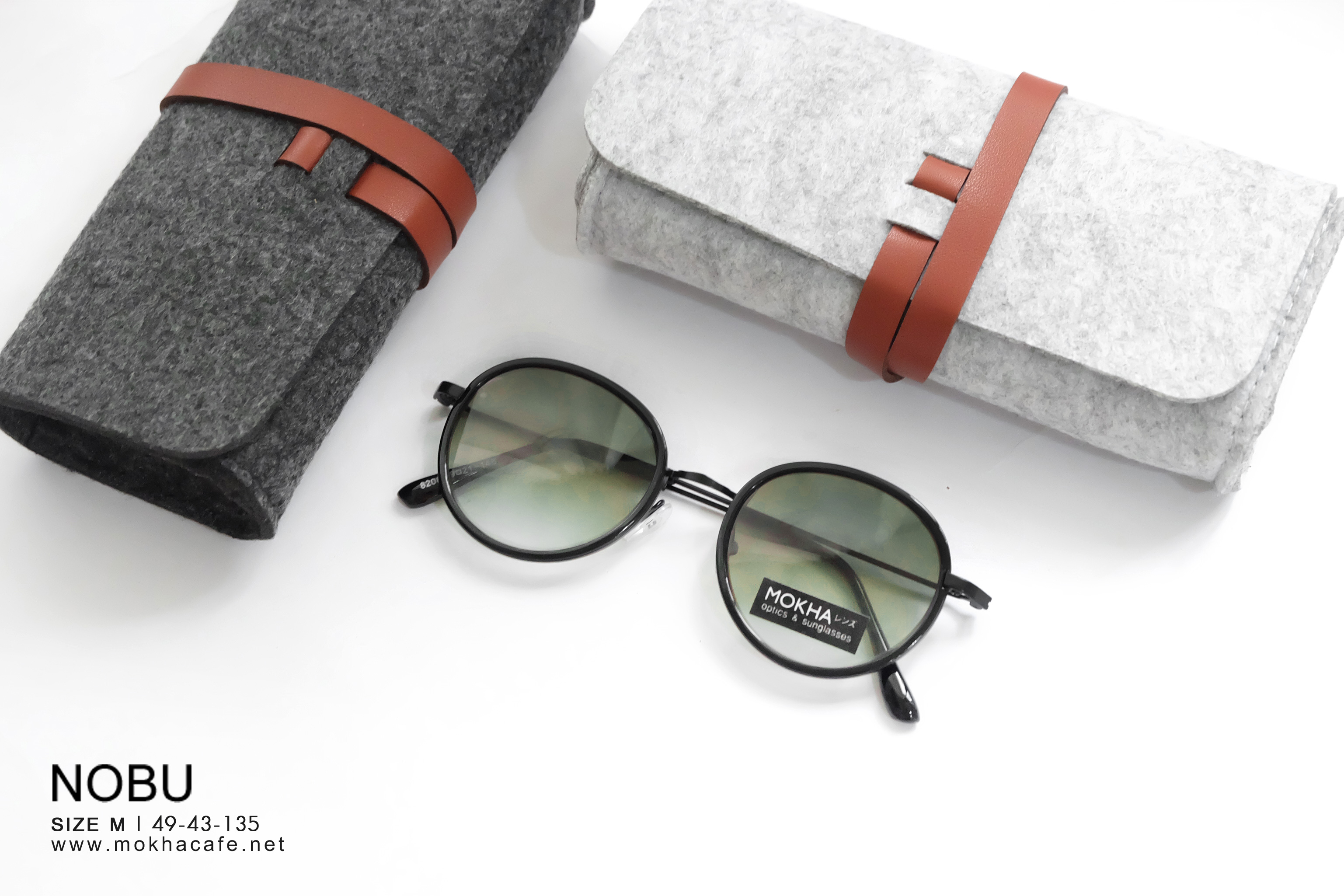 [pre-order] แว่นกันแดด NOBU กรอบแว่นกลม ขาโลหะ กว้าง 135 มม.(sizeM)