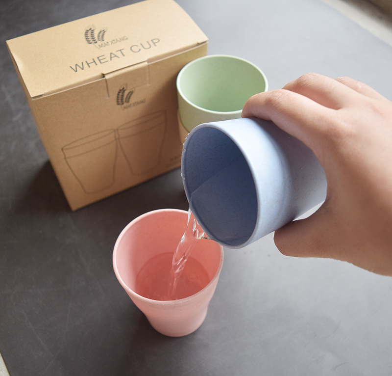 แก้วน้ำเด็ก แก้วน้ำจากฟางข้าวสาลี BPA-Free ปลอดสารพิษ เป็นมิตรต่อสิ่งแวดล้อม