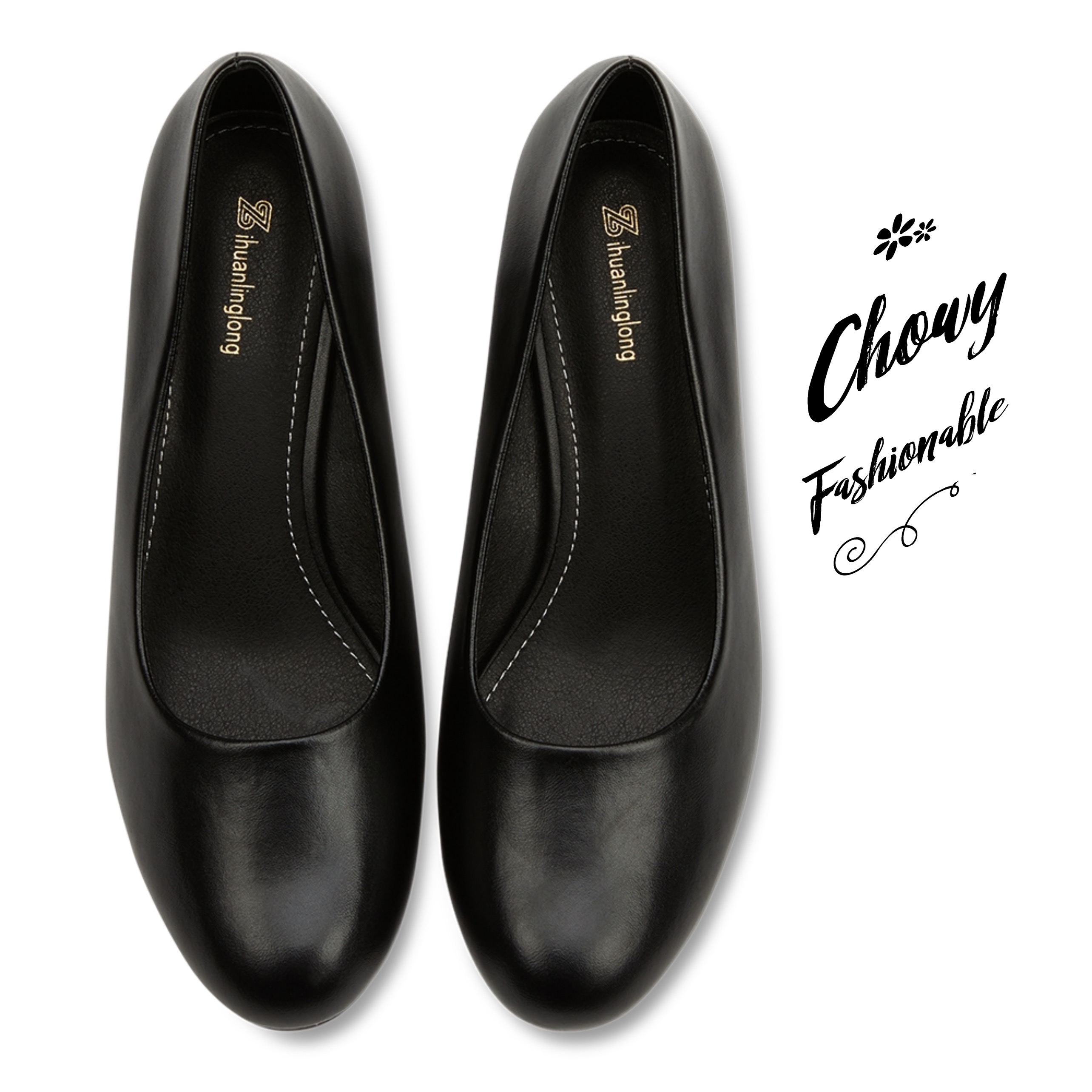 รองเท้าไซส์ใหญ่ 40-46 คัชชูหนังแท้ เป็นทางการ ส้นตึกสูง 2 นิ้ว ใส่ทำงาน นักเรียน นักศึกษา สีดำ KR1028BL