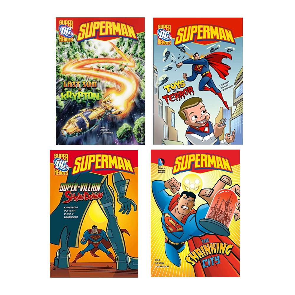 DC Super Heroes and Villains : 12 Book Collection : Batman + Superman + Wonder Woman + Green Lantern + The Flash + Captain Cold เซตหนังสือ ดีซี ซุปเปอร์ฮีโร่ 12 เล่ม เหมาะกับเด็ก 7+