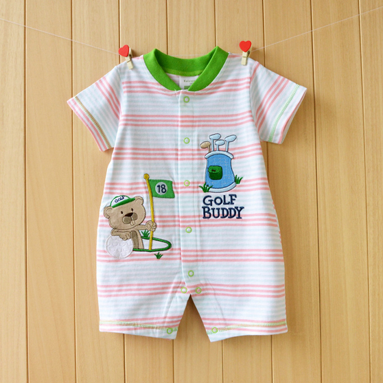 จั๊มสูทเด็ก Kalawa แขนสั้นกระดุมหน้าลายหมี Size 18 M