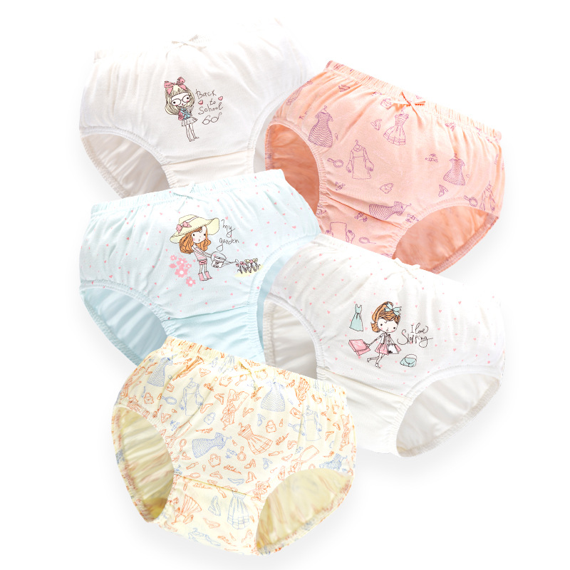 [แพค 5 ตัว] กางเกงในเด็กหญิง กางเกงในเด็กผู้หญิงเกาหลี น่ารัก ผ้าฝ้าย 100% Cotton ใส่สบาย ไม่ร้อน