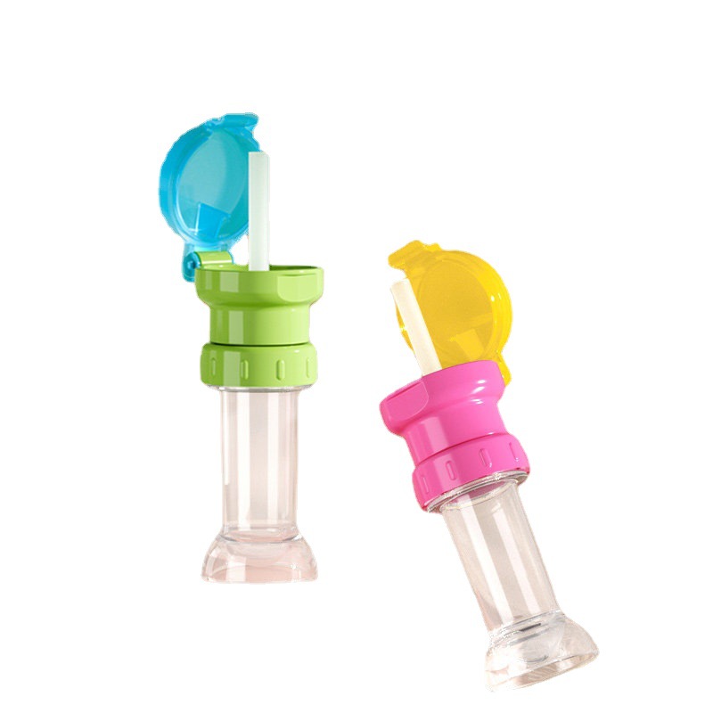 ฝาขวดน้ำแบบดูด ฝาขวดน้ำเด็ก หลอดขวดน้ำเด็ก หลอดขวดน้ำ (รุ่นอัพเกรด!! มีหลอดภายในขวดและที่เก็บหลอด)