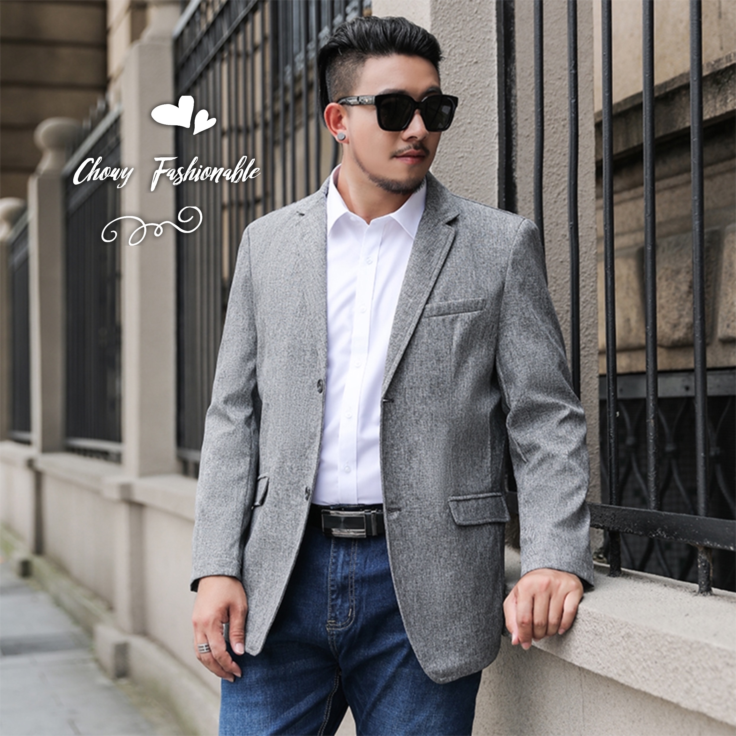 เสื้อสูทผู้ชายไซส์ใหญ่ 3XL-8XL รอบอก 42-56 นิ้ว สูทเบลเซอร์ผู้ชาย Men Blazer FF0340