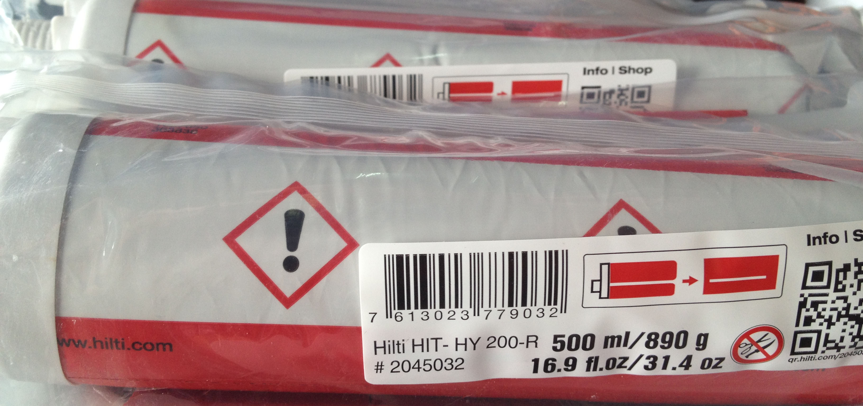 น้ำยาเสียบเหล็ก Hilti HY-200R 500/2/EE