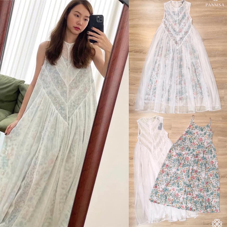 เดรสตัวยาวที่พิเศษไม่ซ้ำใครกับดีไซน์แปลกใหม่ เป็นเดรส 2 ชั้น เดรสด้านในเป็นเดรสสายเดี่ยว ผ้าชีฟองลายดอกไม้สีหวาน เพิ่มความสดใส สินค้าคุณภาพ (พร้อมส่ง)