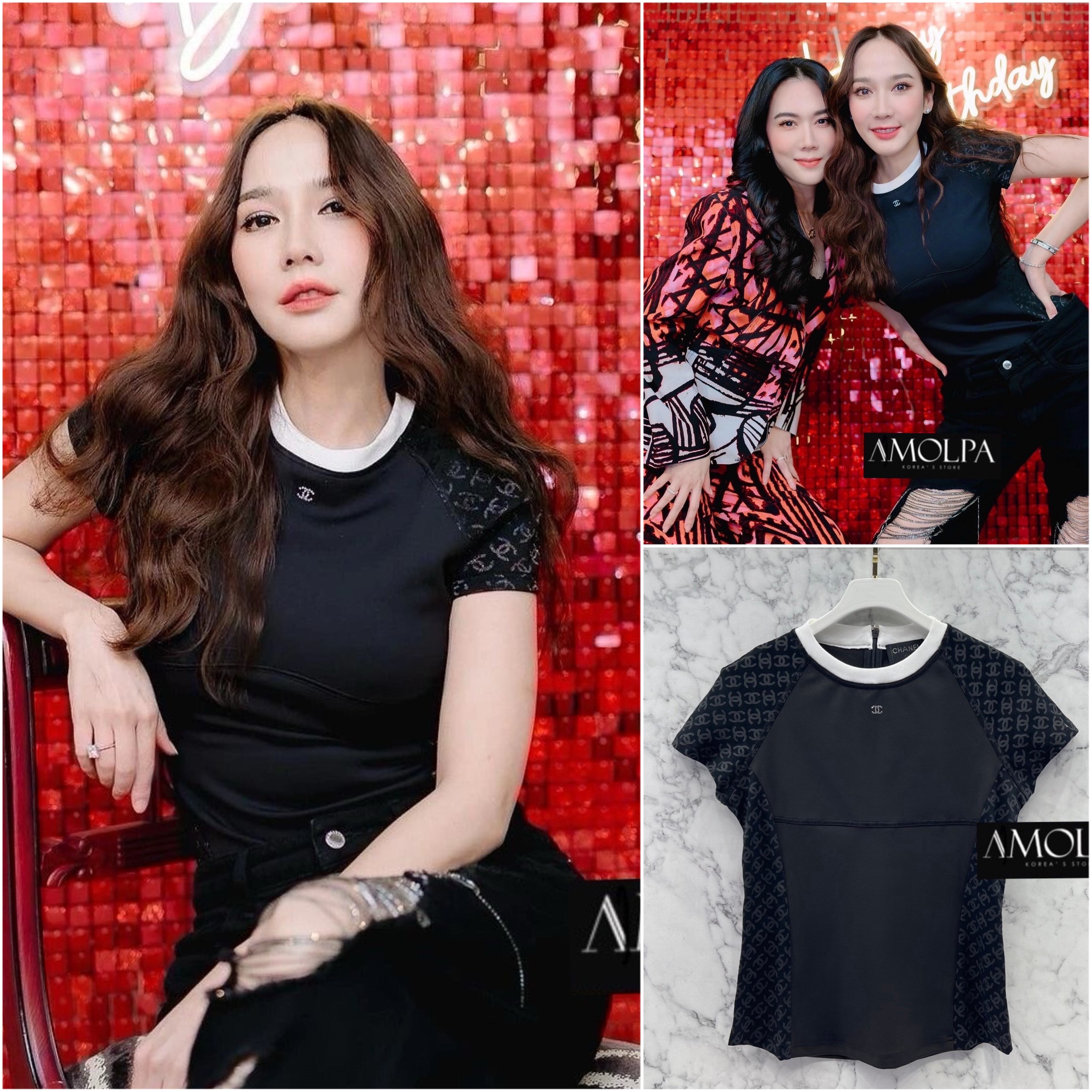 เสื้อแขนสั้นแบรนด์ CC. ทรงสวยมาก จัดเก็บทรง ใส่แล้ว ดีต่อใจสุดๆ ลายใหม่ชนช๊อป ใส่สบาย : สินค้าคุณภาพ (พร้อมส่ง)