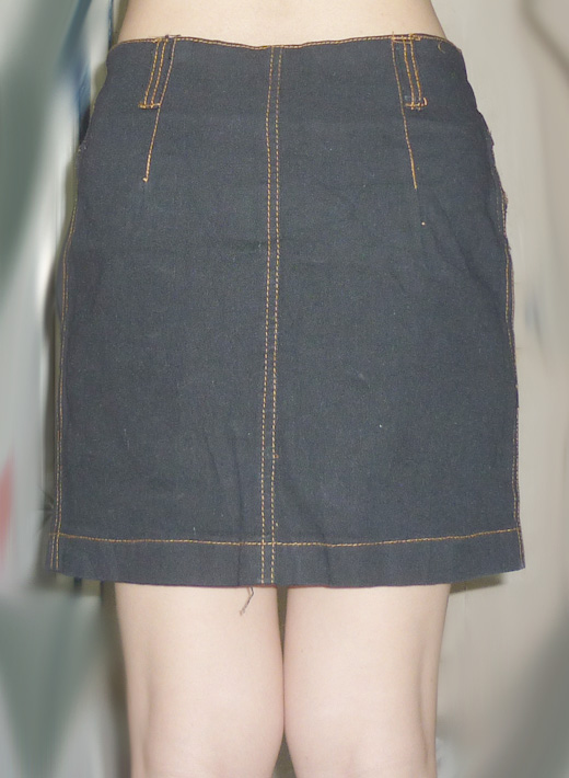 กระโปรงสีดำเนื้อยืด ดีไซน์เก๋ สวยมากๆ 27.5-33-14