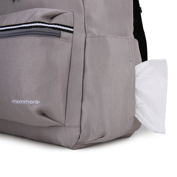 mommore กระเป๋าคุณแม่ กระเป๋าสัมภาระคุณแม่ กระเป๋าแม่ลูกอ่อน กันน้ำ พร้อมแผ่นรองเปลี่ยนผ้าอ้อม จุมาก น้ำหนักเบา เหมาะสำหรับเดินทาง (Grey)