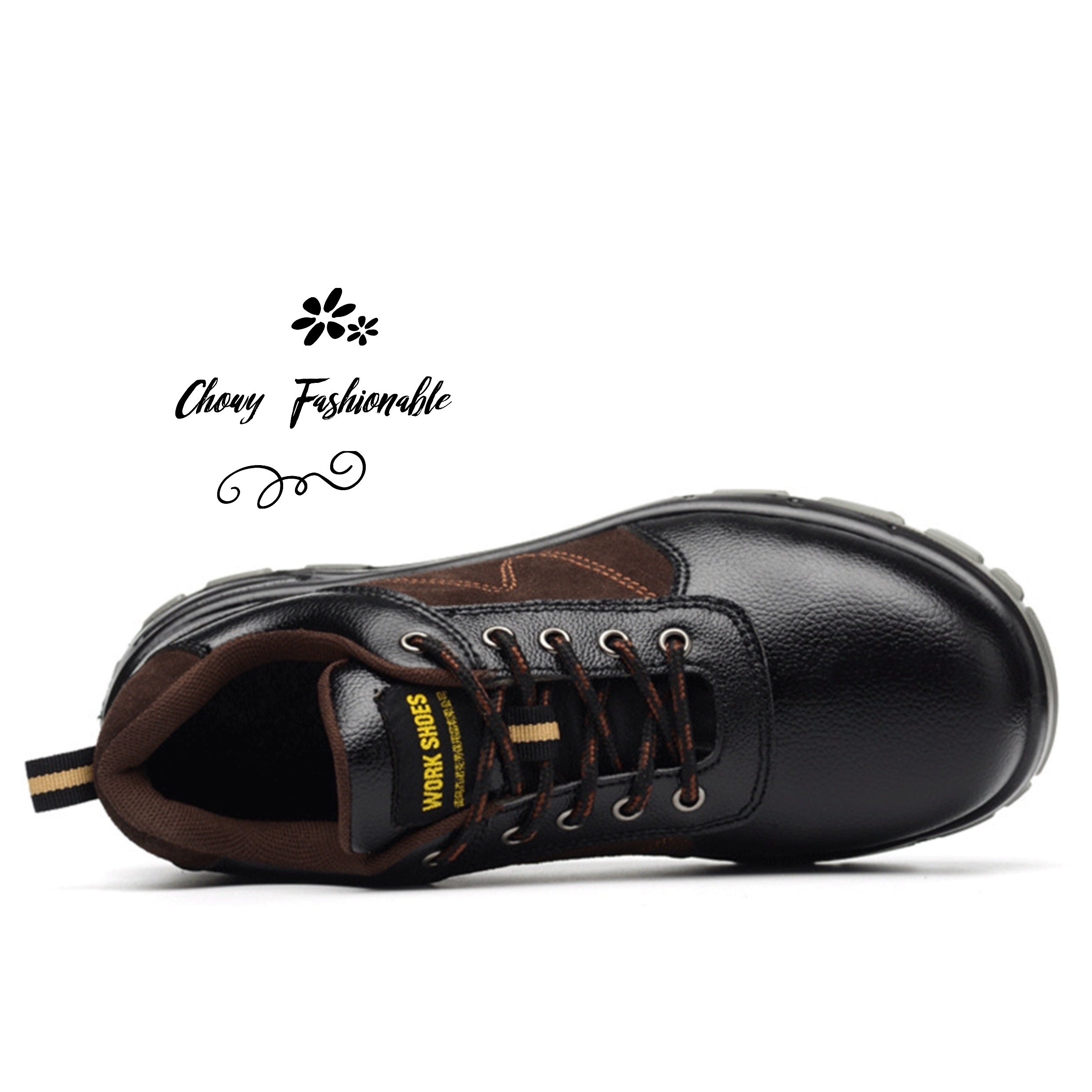 รองเท้าเซฟตี้ไซส์ใหญ่ 48 49 50 Leather Safety Shoes หนังแท้ รองเท้านิรภัย KR0991BLBR