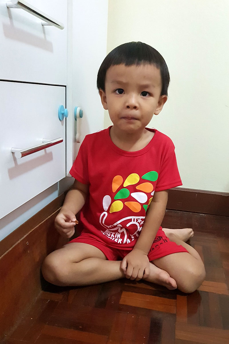 ชุดเด็ก ชุดลำลองเด็ก ชุดนอนเด็ก เสื้อยืด+กางเกงขาสั้นเอวยางยืด สีแดงสกรีนลายช้างพ่นน้ำ สำหรับเด็กวัย 2-7 ปี