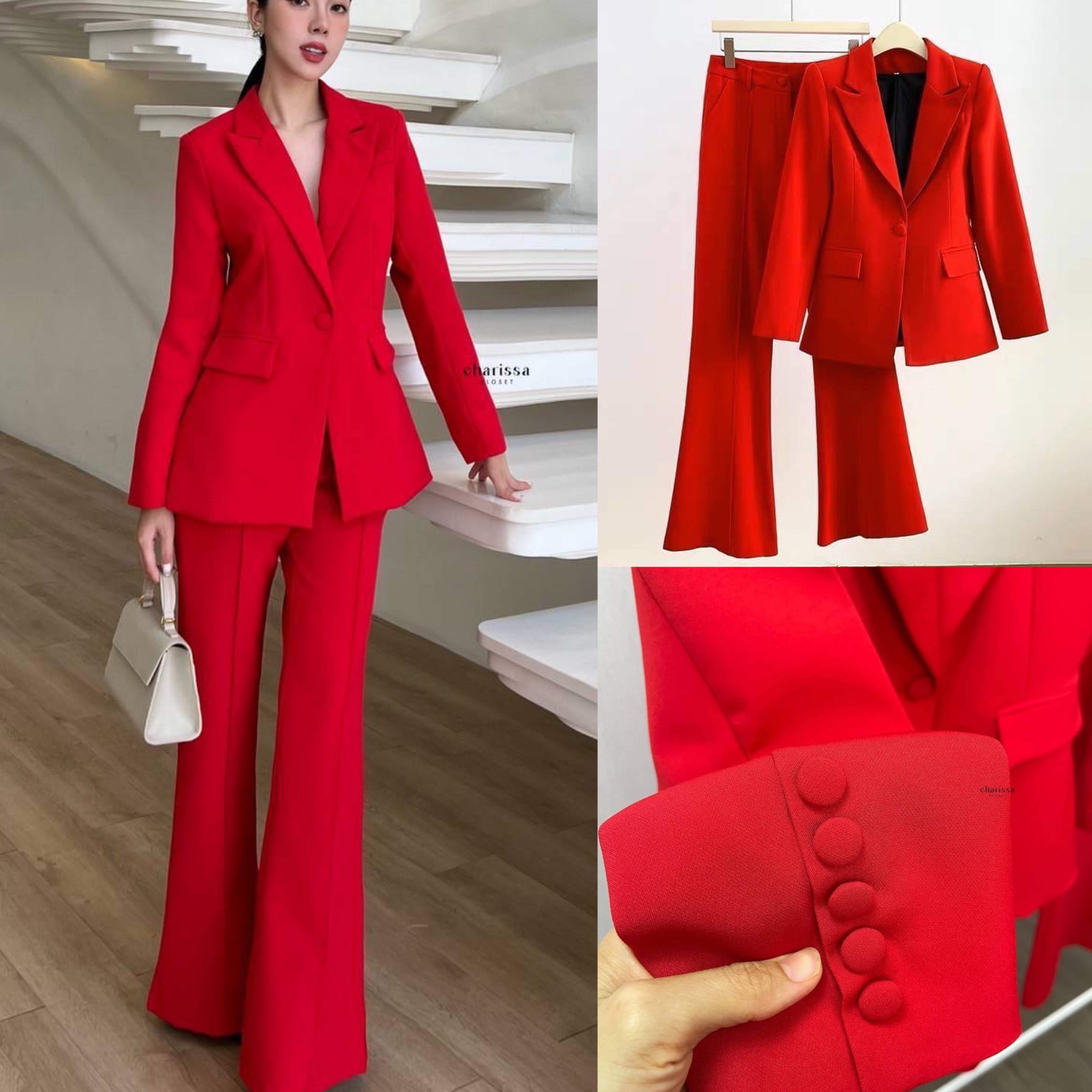 setsuit เสื้อ+กางเกง เป็นอีกรุ่นที่แนะนำมาก ใส่ออกมาดูผอม สมาร์ทผู้ดีสุด รุ่นนี้ใช้ผ้าทอพิเศษ ไม่ยับง่าย Texture สินค้าคุณภาพ (พร้อมส่ง)